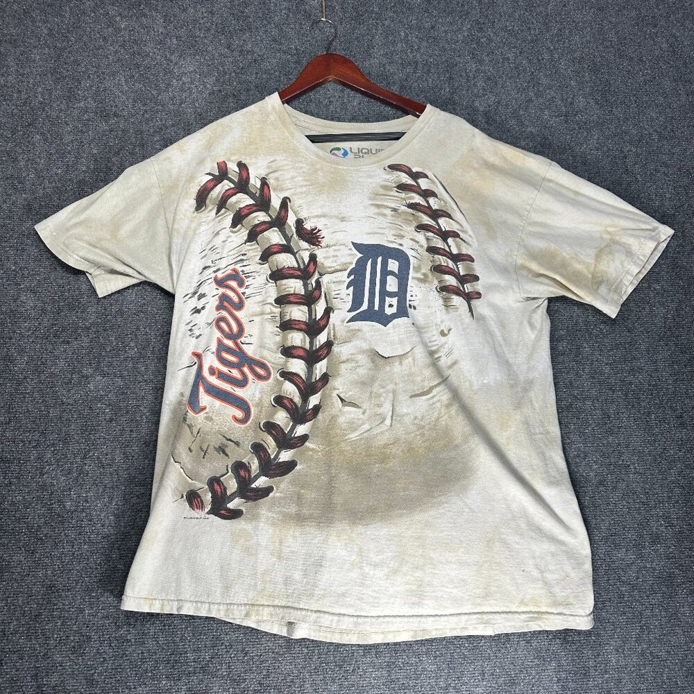 Liquid Blue Detroit Tigers Baseball Tee Shirt Mens XXL  Cotton Short Sleeve